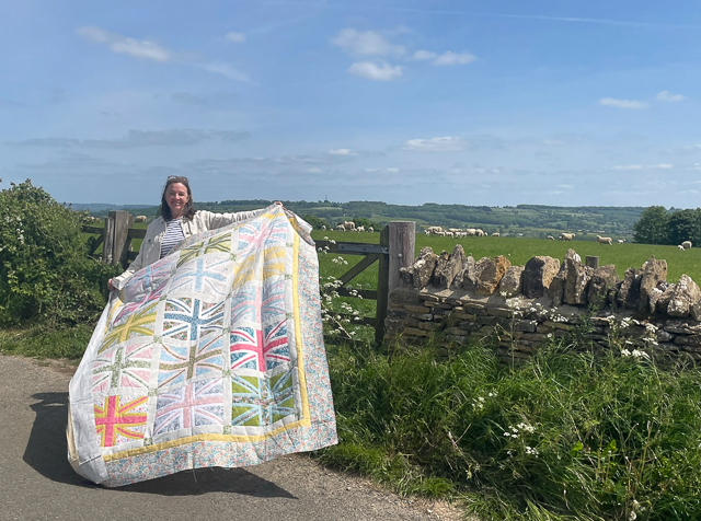 Union Jack quilt pattern by Amy Smart visiting the Cotswolds