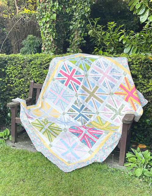 Regent Street Union Jack quilt pattern by Amy Smart - made with London Parks collection by Liberty of London