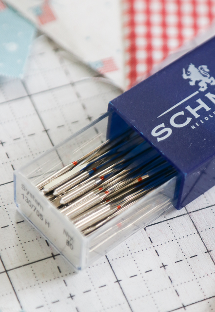 Buy sewing machine needles in bulk and change your needle often.