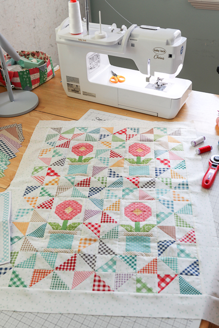 Lori Holt Gingham mini quilt kit exclusive to Baby Lock Retailers