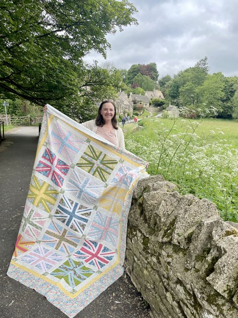 Union Jack Quilt by Amy Smart in Bibury England - stunning Cotswold village.
