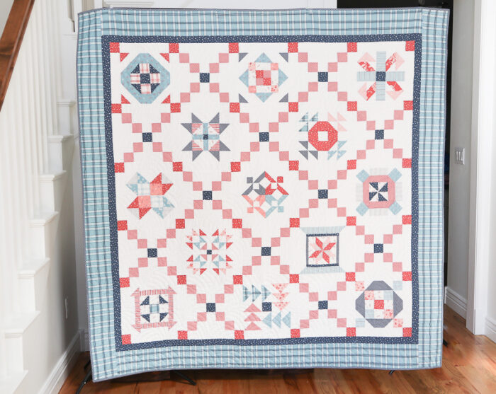 Red white and blue sampler quilt by Amy Smart