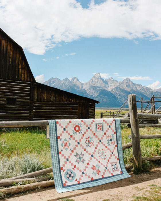 Free Sampler Quilt Tutorial featuring the Riley Blake Quilt Block Challenge at Teton National Park