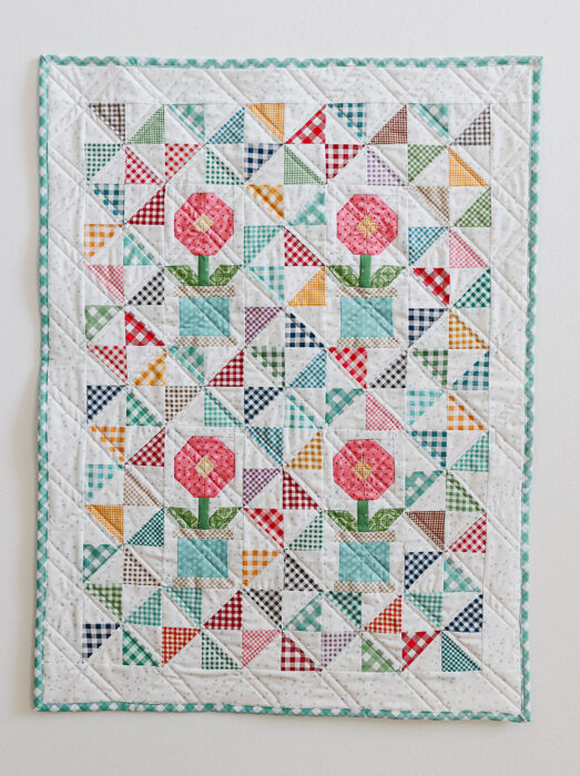 Gingham Flower Pots quilt kit by Lori Holt