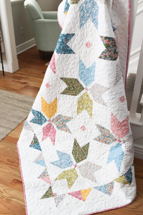 Quarter Star quilt pattern designed by Amy Smart made with Liberty quilting cottons.