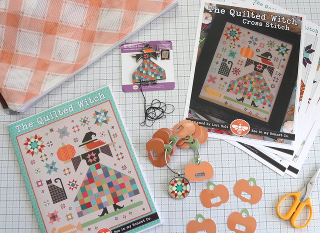 the Quilted Witch quilt and cross stitch patterns from Lori Holt
