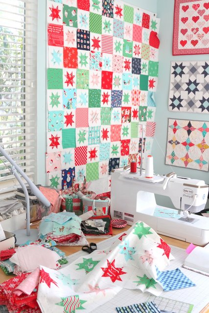 Christmas Patchwork Quilt made by Amy Smart. Diary of a Quilter sewing room.