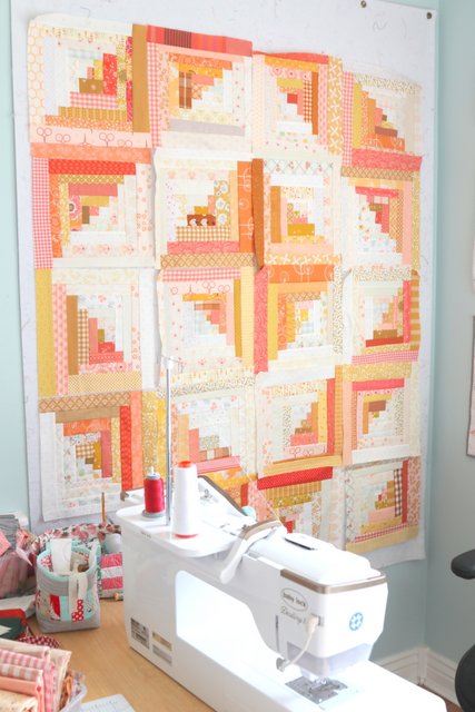 Improv-pieced Log Cabin Quilt by Amy Smart of Diary of a Quilter