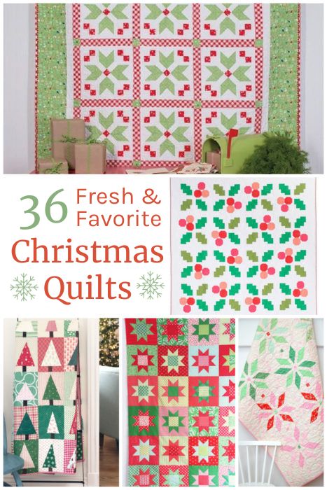 Collection of favorite Christmas Quilts featured by top US quilting blog, Diary of a Quilter