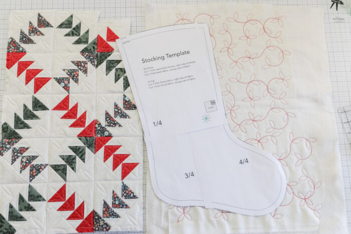Quilted Stocking project from Perfectly Pieced and ME Time Embroidery
