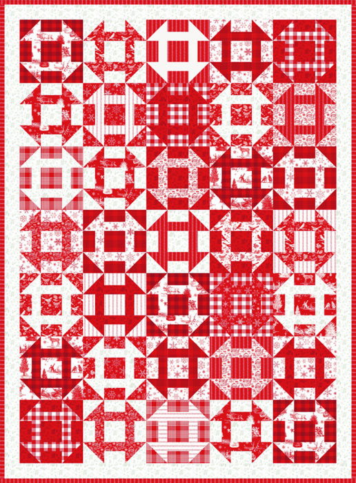 Red and White Fast Churn Dash Quilt made by Amy Smart