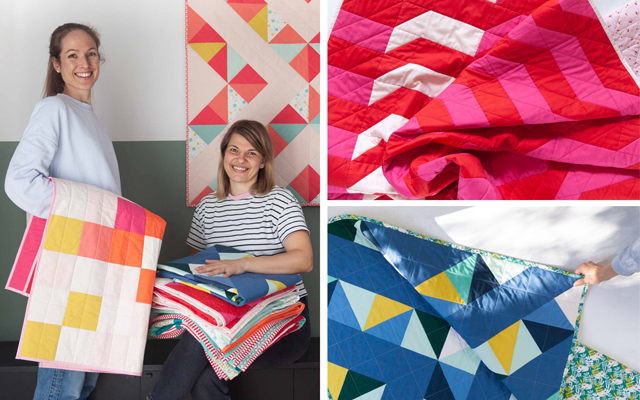 Fresh modern quilt designers, Barbara and Ulla from Designed to Quilt.