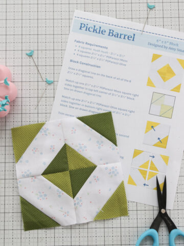 Free 6" x 6" quilt block pattern by Amy Smart