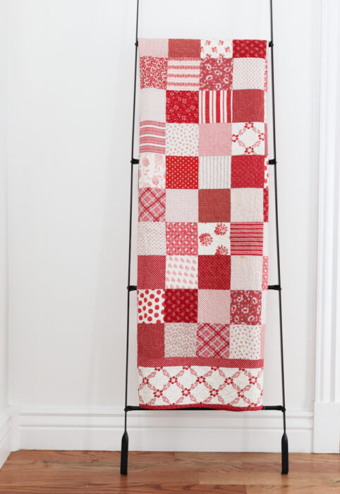 Red and White scrappy patchwork quilt