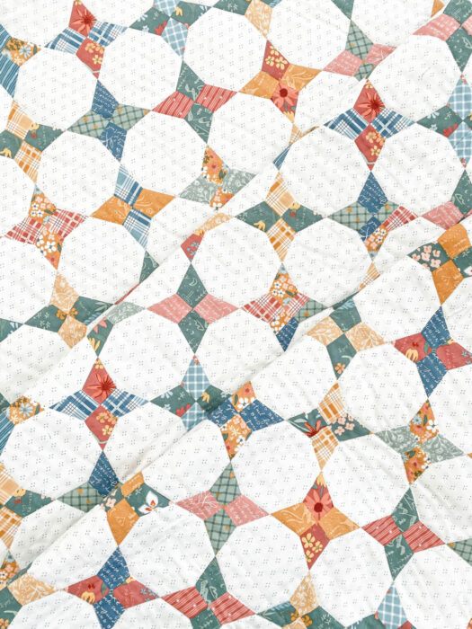 Periwinkle quilt block cheater print by Amy Smart for Riley Blake Designs