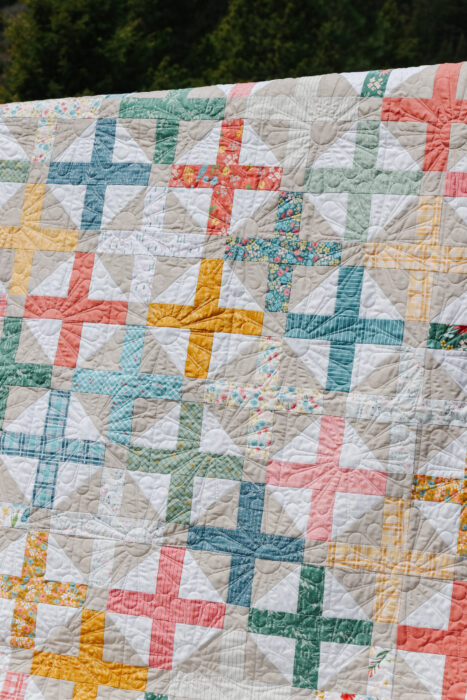 Hopscotch Quilt pattern by Amy Smart featuring the Albion fabric collection - perfect Jelly Roll Quilt