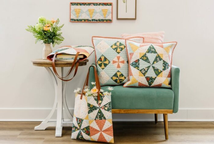 4 quilted projects made with the Perfectly Pieced subscription from M.E. Time Embroidery.