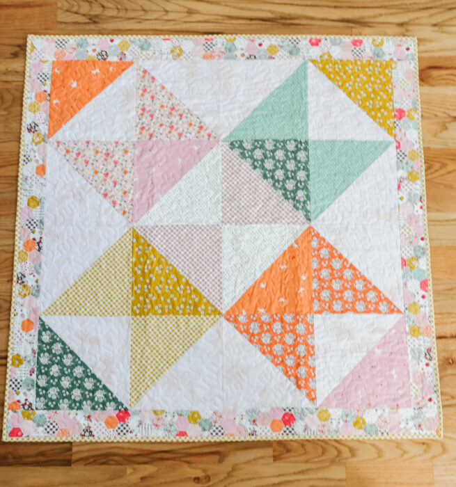 Free Baby Quilt pattern from Amy Smart - perfect for Layer Cakes. Beginner friendly.