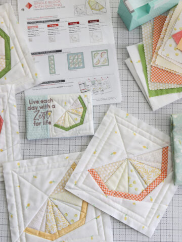 Citrus foundation-pieced quilt block from Perfectly Pieced