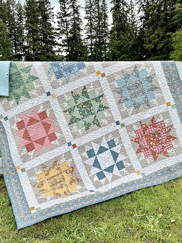 Sunrise quilt pattern made with Albion Fabric collection