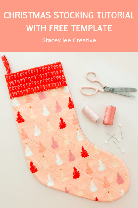 Free Quilted Stocking tutorial with contrasting cuff
