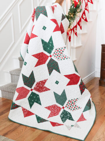 Quarter Star Quilt Pattern by Amy Smart featuring Merry Little Christmas prints