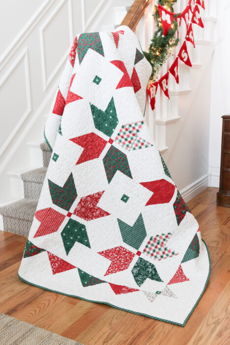 Quarter Star Quilt pattern by Amy Smart - a Christmas Version - Fat Quarter Quilt pattern.
