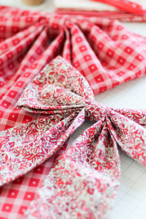 Handmade Fabric bow pattern - featuring Riley Blake Designs and Liberty of London