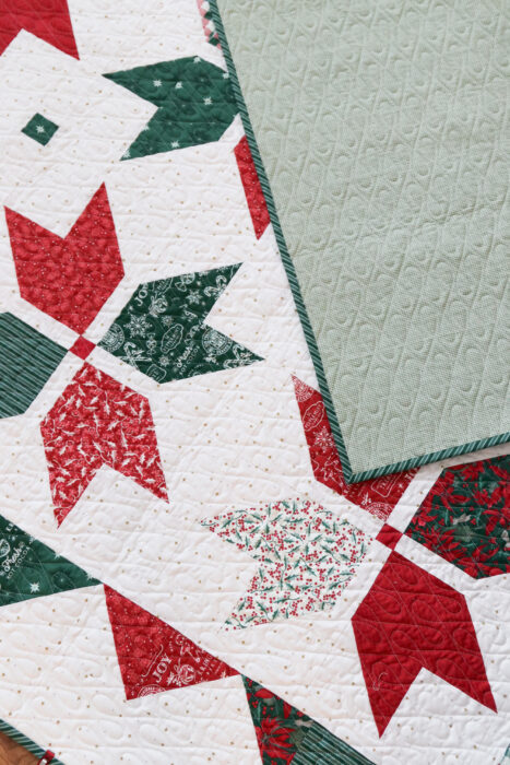 Crazy 8's Free Motion Quilting - Quarter Star Quilt pattern by Amy Smart - a Christmas Version - Fat Quarter Quilt pattern.
