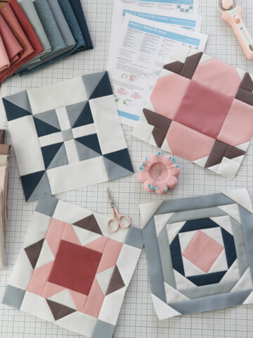 Free Quilt Block Challenge with Riley Blake Confetti Cotton solids made by Amy Smart