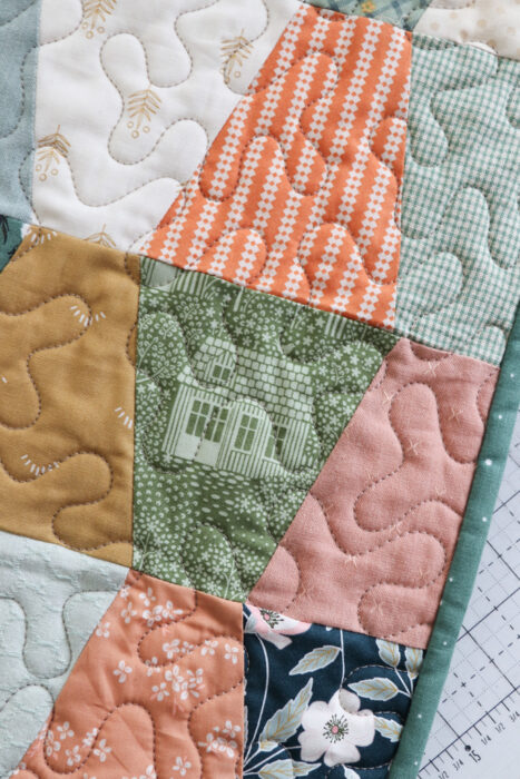 Fussy cut Tumbler wedge featuring Tilda fabric