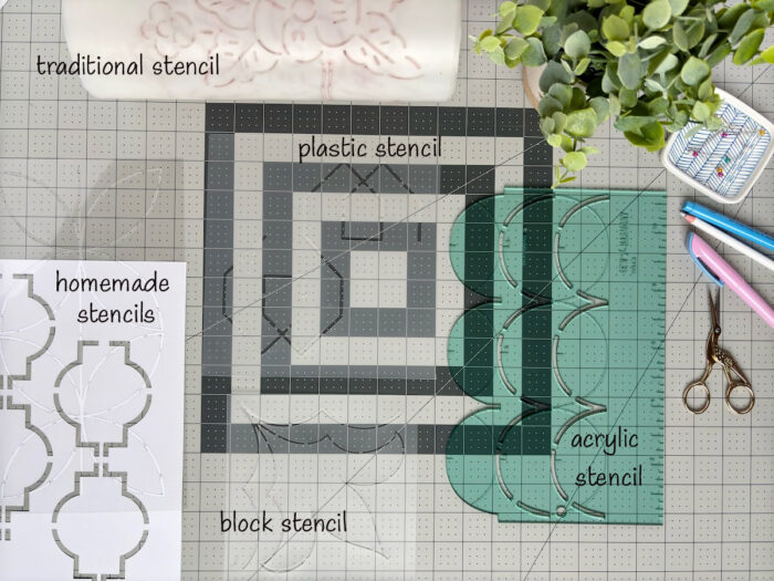 Tips for quilting on your home machine using acrylic design templates
