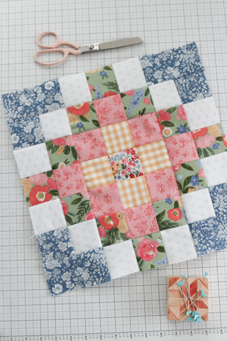 Checkered Garden free quilt block tutorial from Film in the Fridge