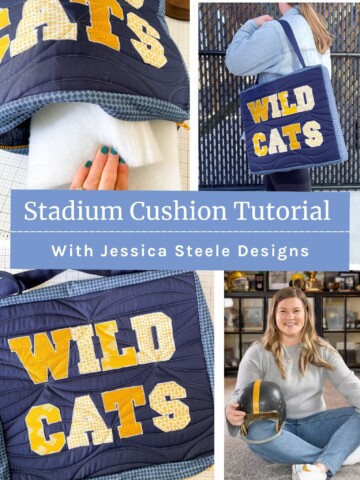 How to make a Quilted Stadium Seat Cushion - and customize it for your favorite team!