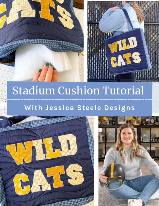 How to make a Quilted Stadium Seat Cushion - and customize it for your favorite team!