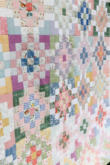 Quilted Garden spring quilt blocks made by Amy Smart - perfect for 2 ½" strips