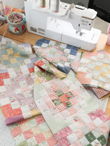 Checkered Garden pastel spring quilt blocks
