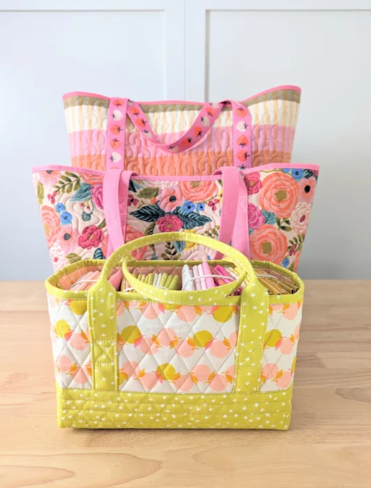 Altoona Tote Bag pattern available in 3 sizes from Ma Tante Quilting