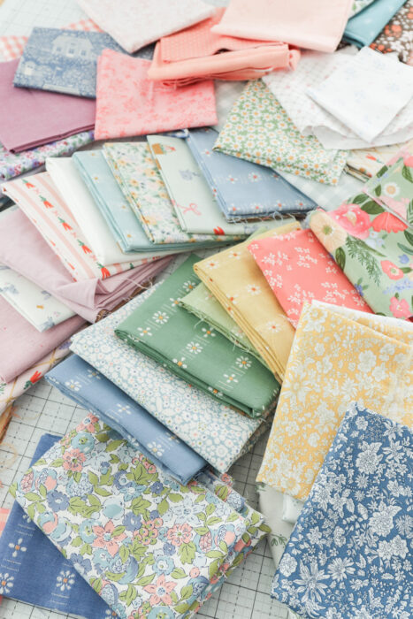 Spring-inspired pastel fat quarters for an Easter Quilt