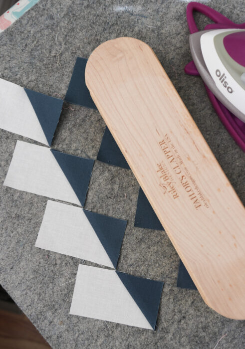 How to use a wooden tailor's clapper to improve quilt piecing