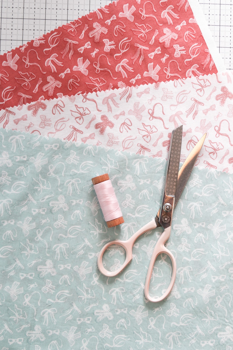 Watercolor bow print - part of the Vintage-inspired 2025 Fabric Collection, Mary Catherine, by Amy Smart for Riley Blake Designs