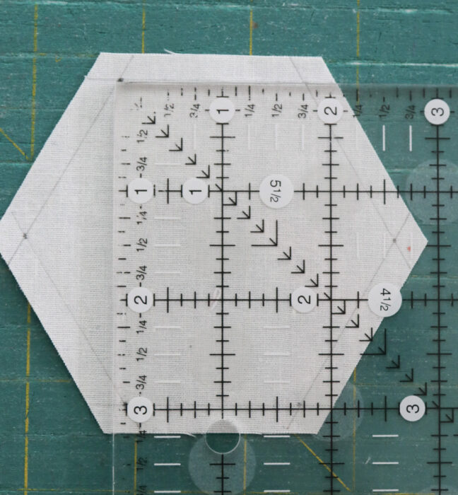 How to measure a hexagon block for quilting