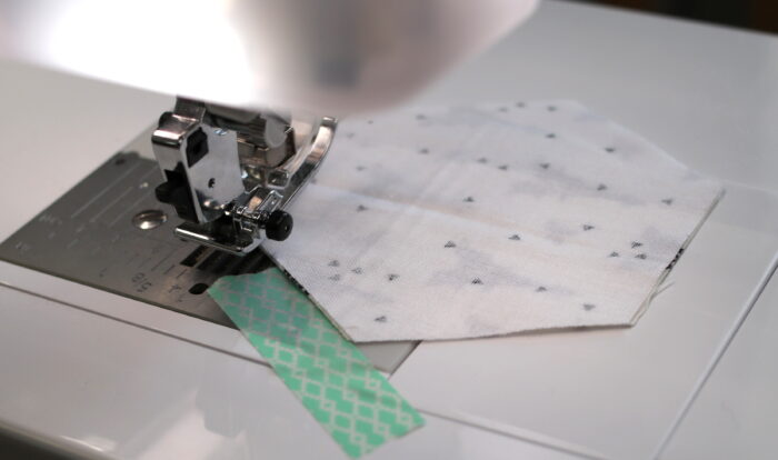 Washi Tape short cut for machine piecing y-seams/hexagons