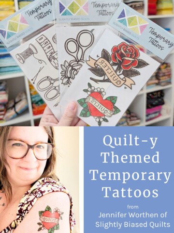 Temporary Tattoos for quilters and sewists.