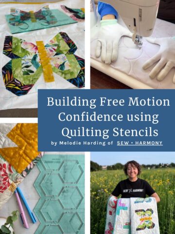 Building skills and confidence in Free Motion Quilting on your domestic sewing machine using stencils