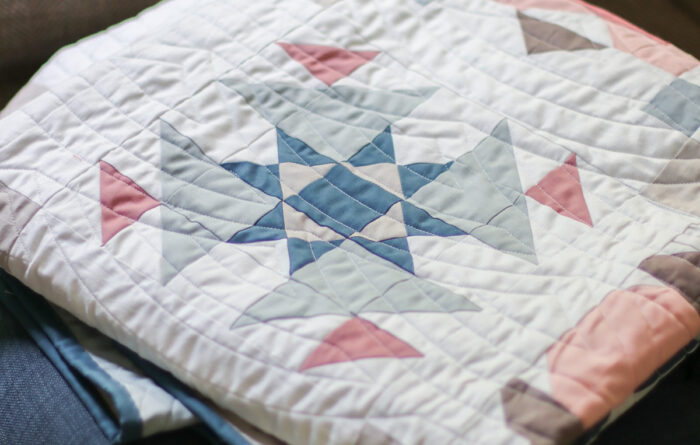 Modern Sampler quilt made by Amy Smart using free quilt block patterns from the 2025 RBD Quilt Block Challenge