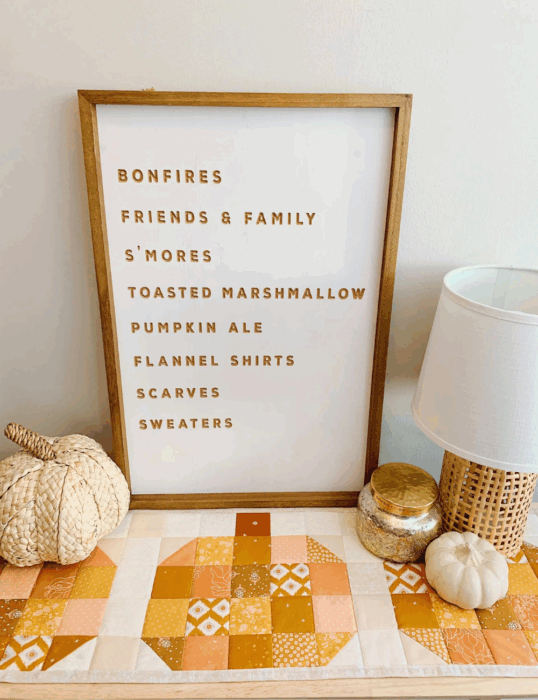 Patchwork Pumpkin Table Runner free pattern from Stacey Lee Creative