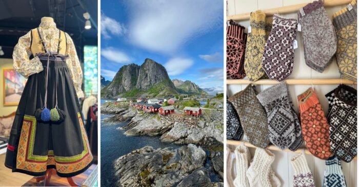 A brief history of Norwegian fiber arts and traditional crafts including knitting and bunad costumes