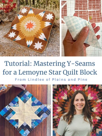 Tutorial for perfect Y-seams and a free Lemoyne Star Quilt Block pattern