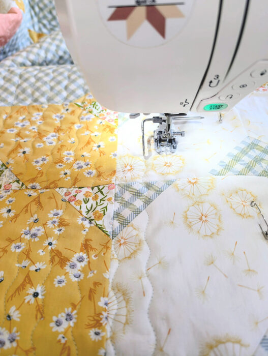 Machine quilting at home tips: use a guide bar on your walking foot and recommended marking tools